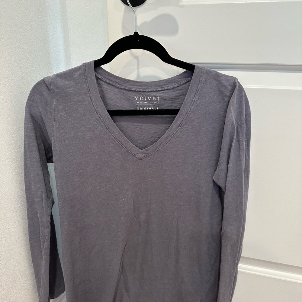 Velvet Gray Blaire Long Sleeve Tee
